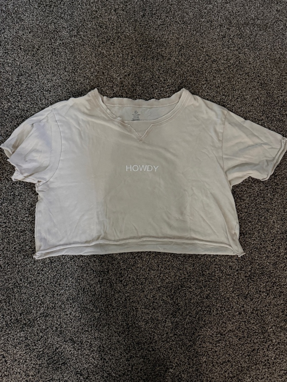 Cropped HOWDY Tee - Cream